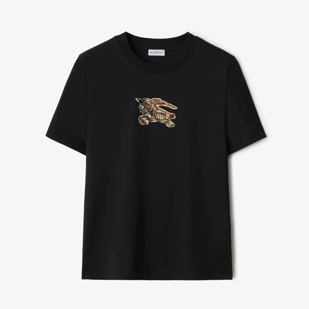 Burberry Men EKD Check Cotton T-shirt-Black 81161641