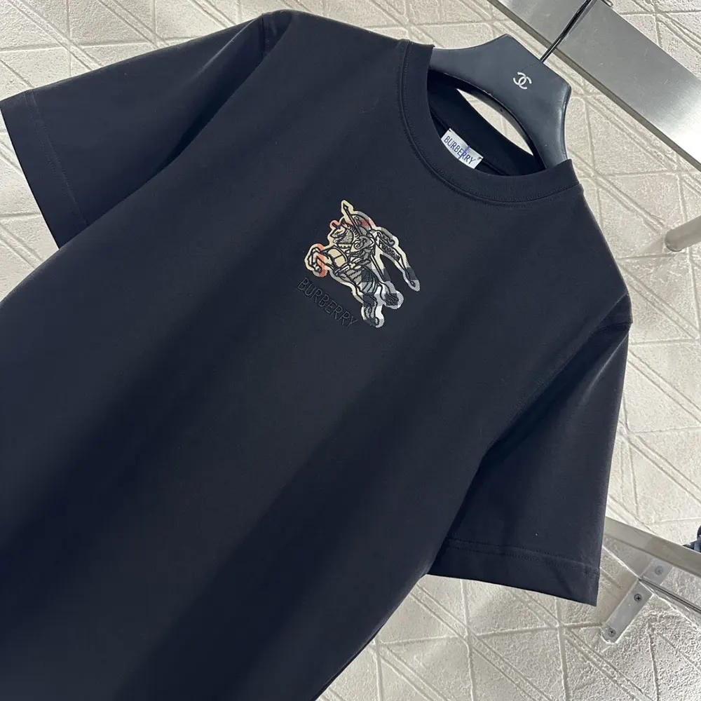 Burberry Men EKD Check Cotton T-shirt-Black 81161641