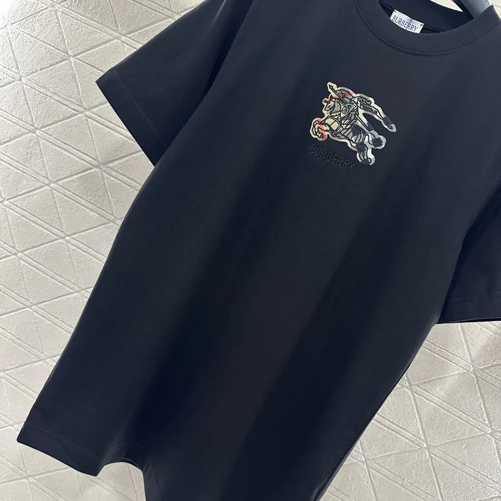 Burberry Men EKD Check Cotton T-shirt-Black 81161641