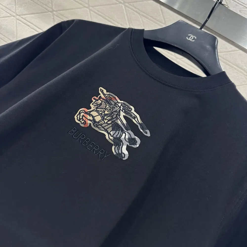 Burberry Men EKD Check Cotton T-shirt-Black 81161641