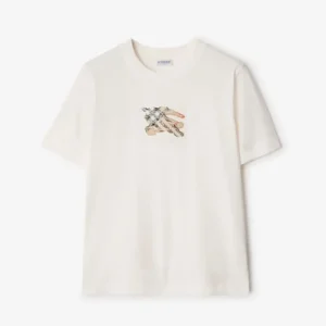 Burberry Men EKD Check Cotton T-shirt-White 81161611