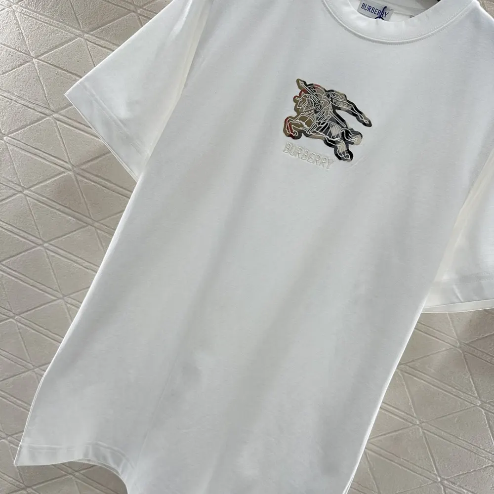 Burberry Men EKD Check Cotton T-shirt-White 81161611