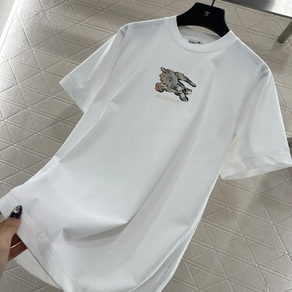 Burberry Men EKD Check Cotton T-shirt-White 81161611