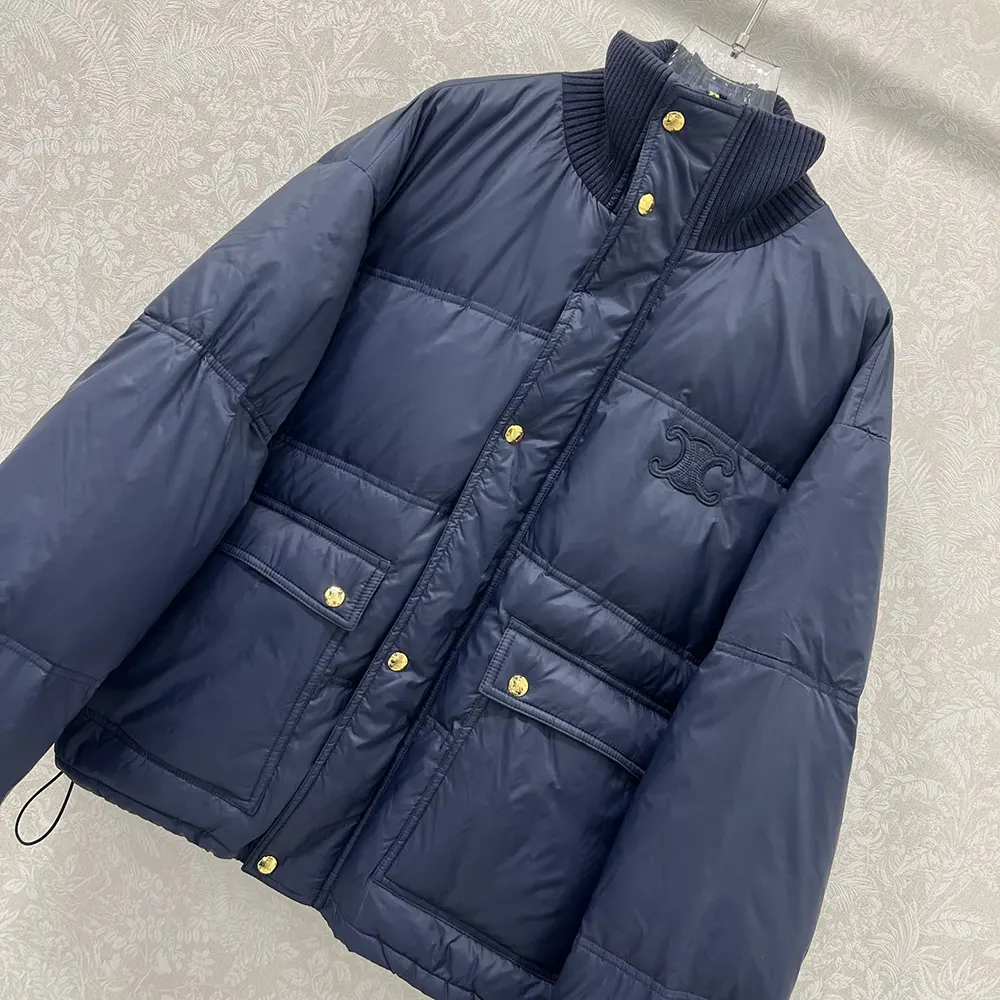 Celine Women Puffer Jacket In Light Nylon-Navy RV0VN0T69