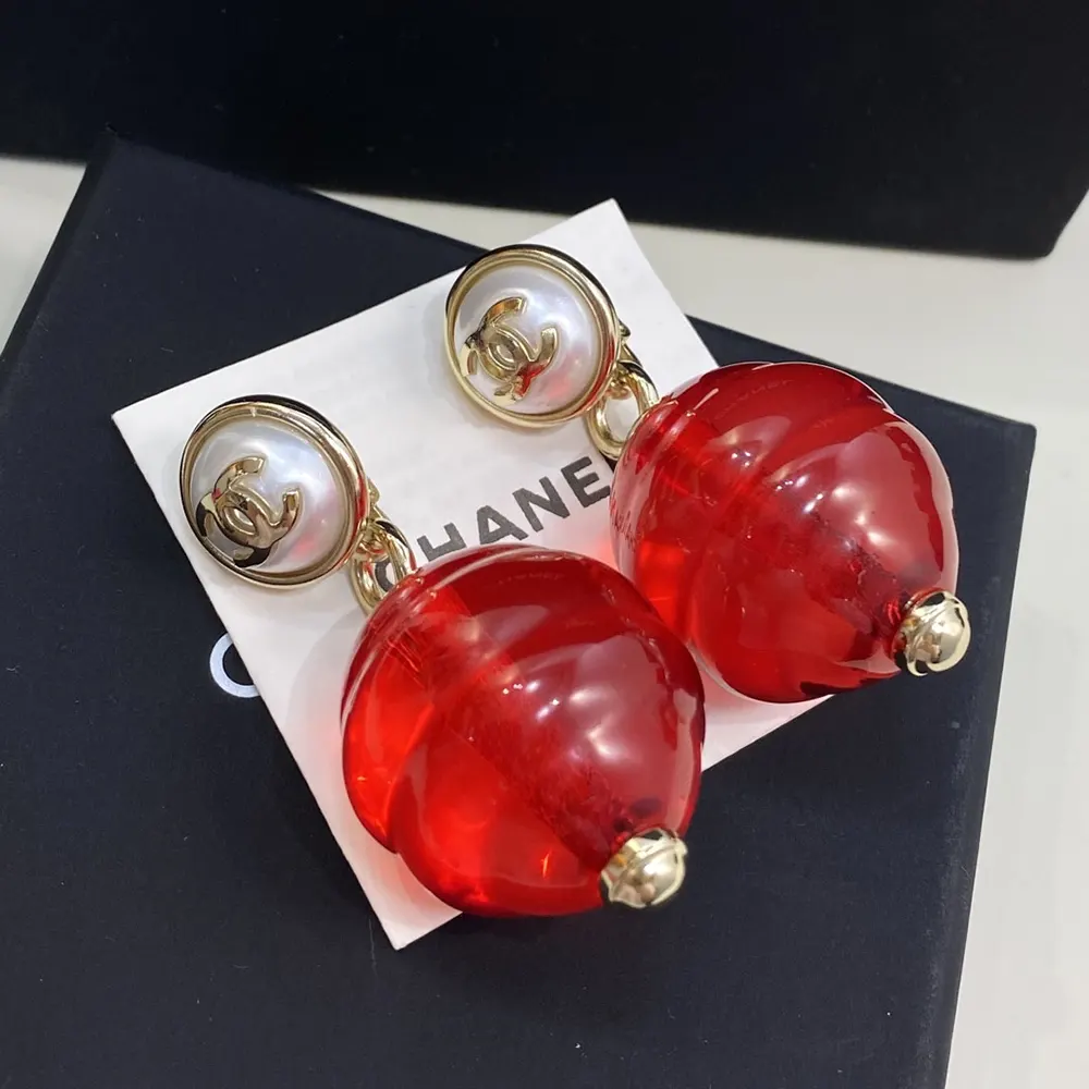 Chanel Women Clip-On Pendant Earrings Metal & Imitation Pearls ABG498B22812