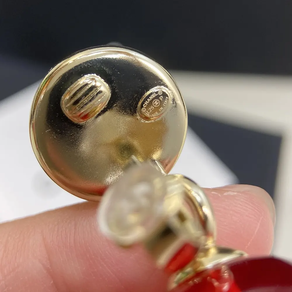 Chanel Women Clip-On Pendant Earrings Metal & Imitation Pearls ABG498B22812