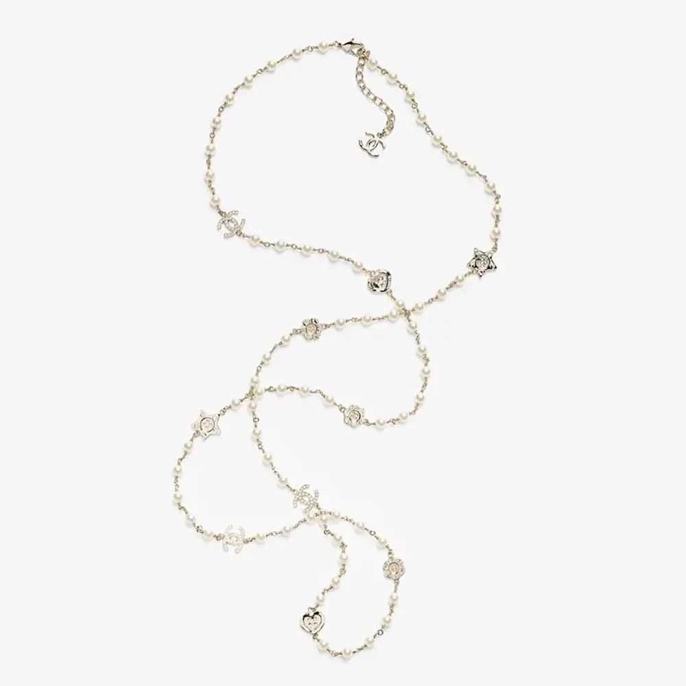Chanel Women Long-necklace Metal Glass Pearls & Diamantés ABG567