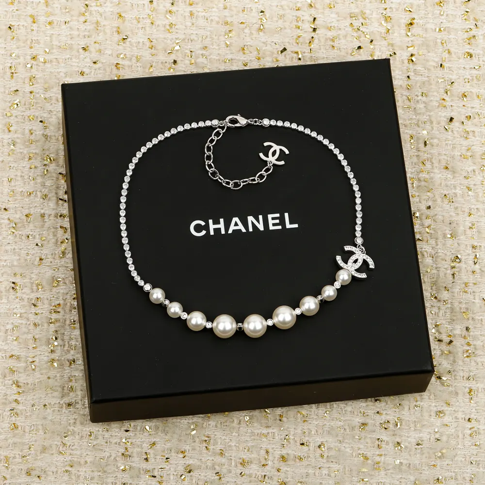 Chanel Women Necklace Metal Glass Pearls Imitation Pearls & Diamanté ABG209