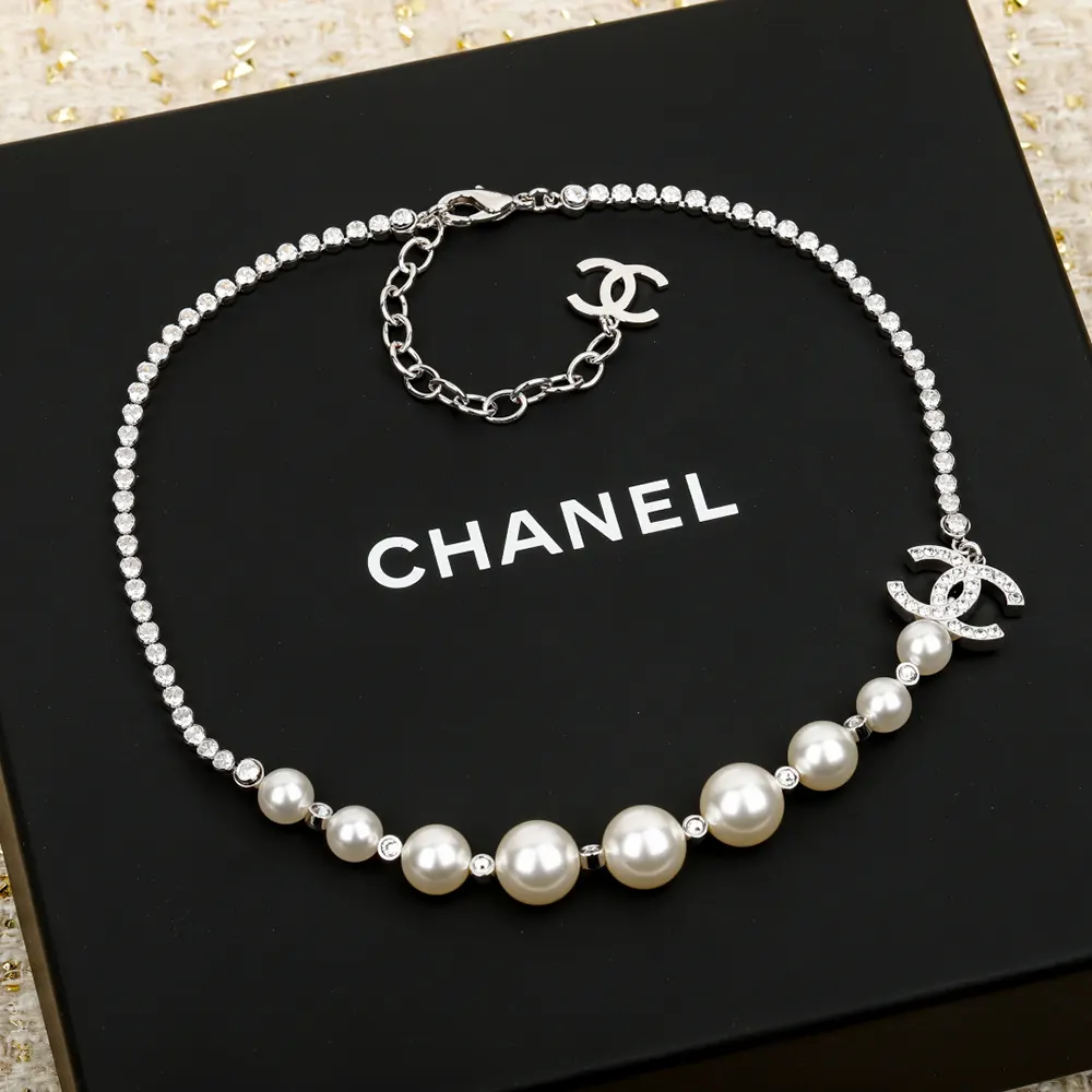 Chanel Women Necklace Metal Glass Pearls Imitation Pearls & Diamanté ABG209