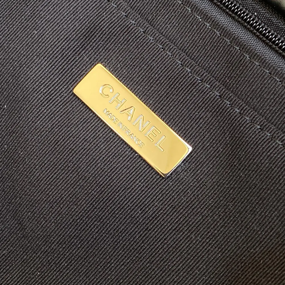 Chanel Women Small Shopping Bag Tweed Shearling Lambskin Gold-Tone Metal AS5688