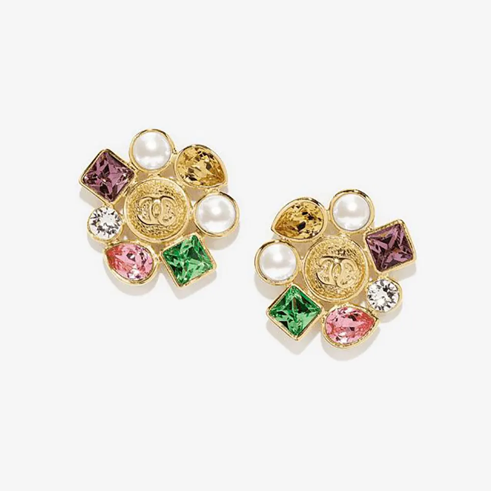 Chanel Women Stud-earrings Metal Glass & Diamanté ABG968B23030