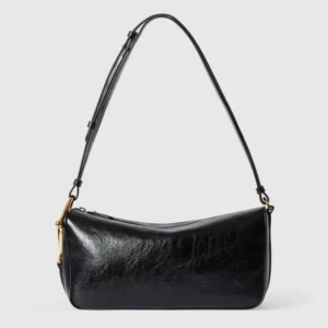 Gucci Women Half Horsebit Medium Shoulder Bag-Black 860787AAF1G