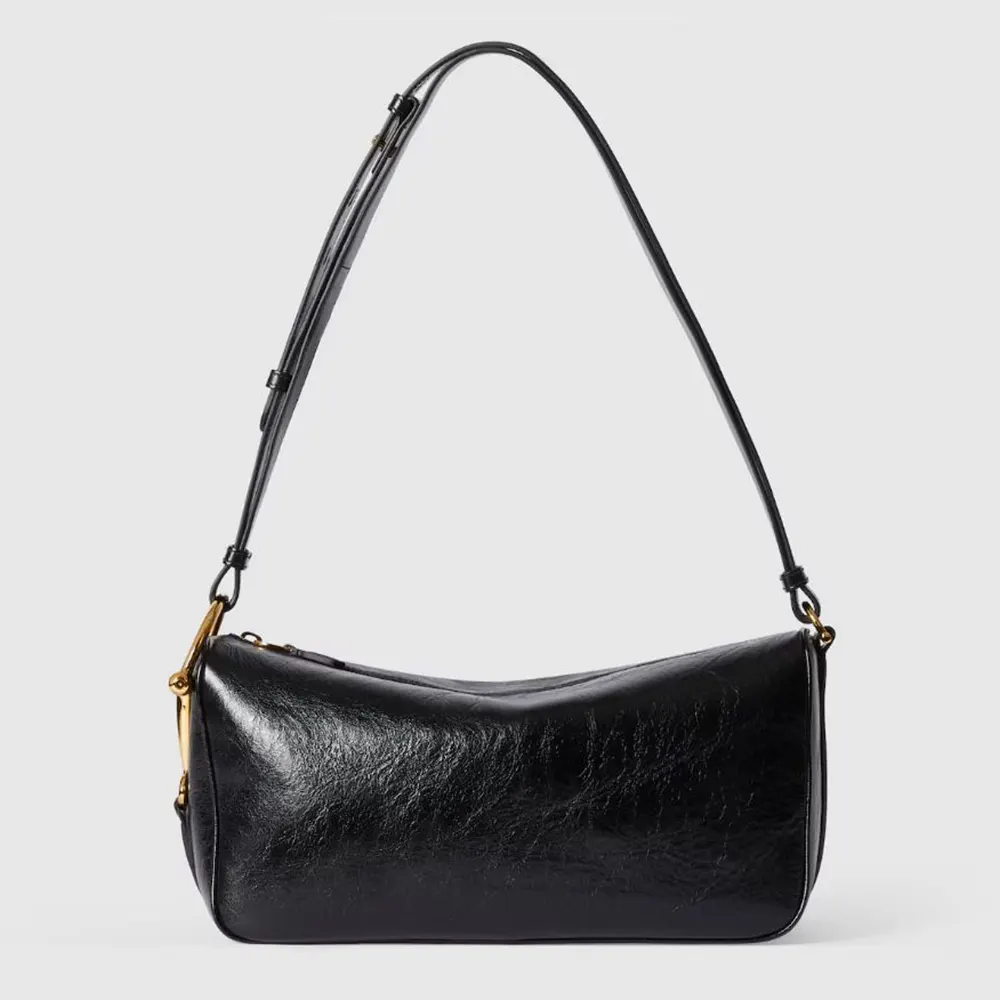 Gucci Women Half Horsebit Medium Shoulder Bag-Black 860787AAF1G