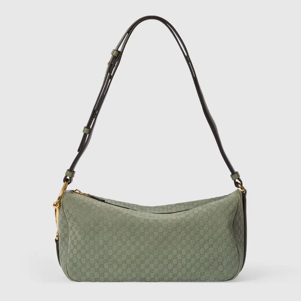 Gucci Women Half Horsebit Medium Shoulder Bag-Aqua 860787AAEE7