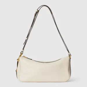 Gucci Women Half Horsebit Medium Shoulder Bag-White ‎860787AAFDM