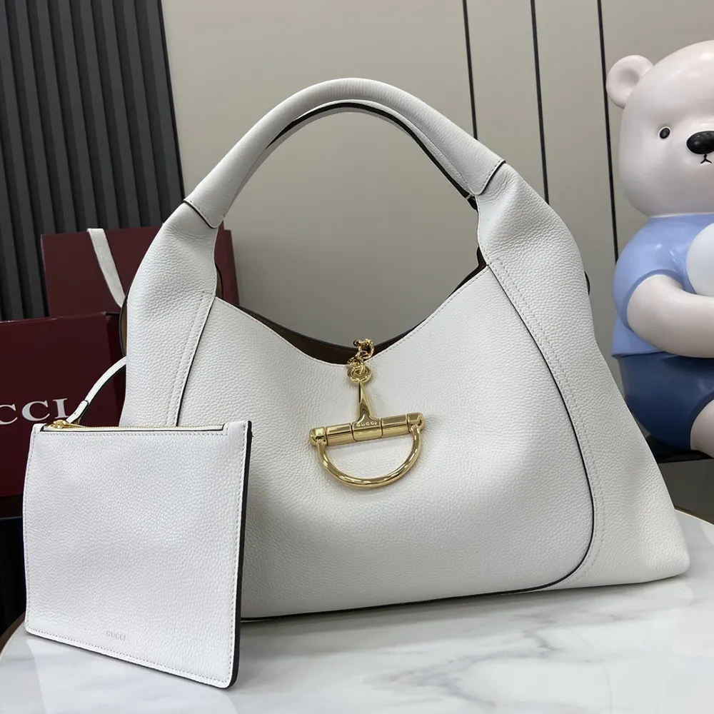 Gucci Women Softbit Maxi Shoulder Bag-White 837466AAEAO
