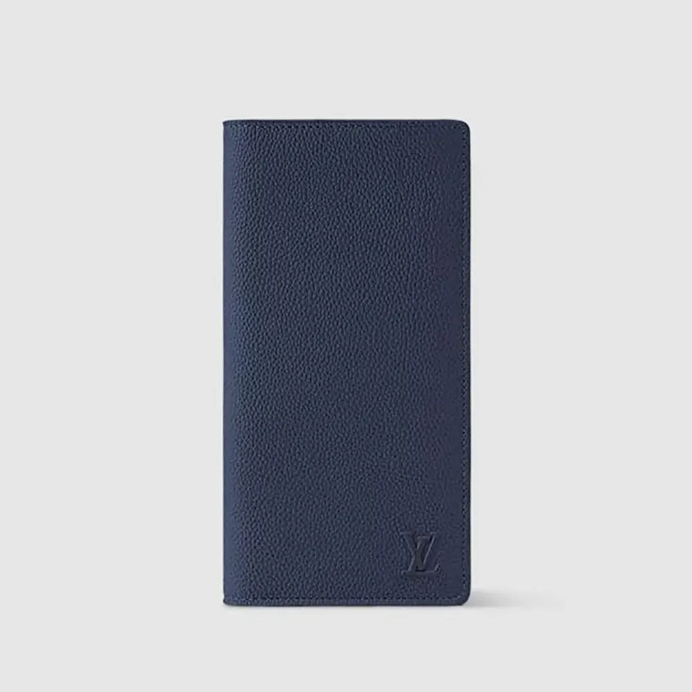 Louis Vuitton LV Unisex Brazza Wallet Waxy Calfskin Leather-Navy M25978