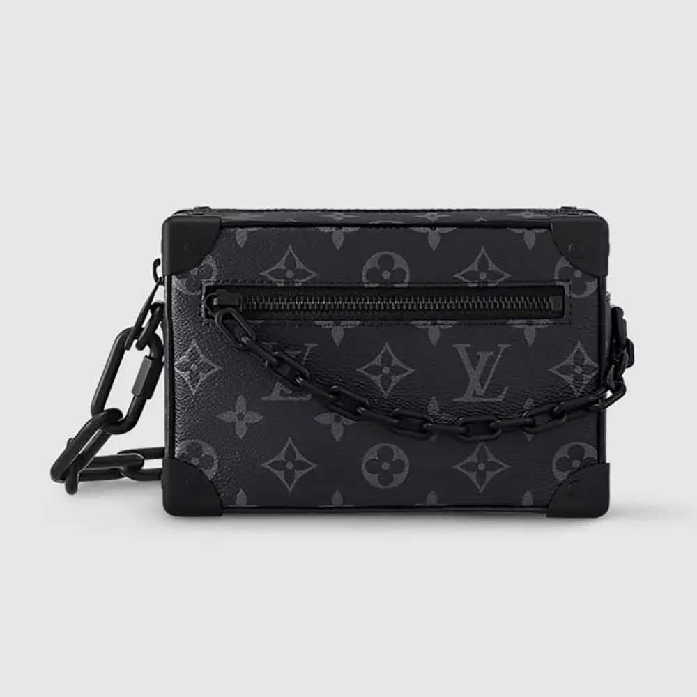 Louis Vuitton LV Unisex Mini Soft Trunk Monogram Eclipse Coated Canvas-Black M44735