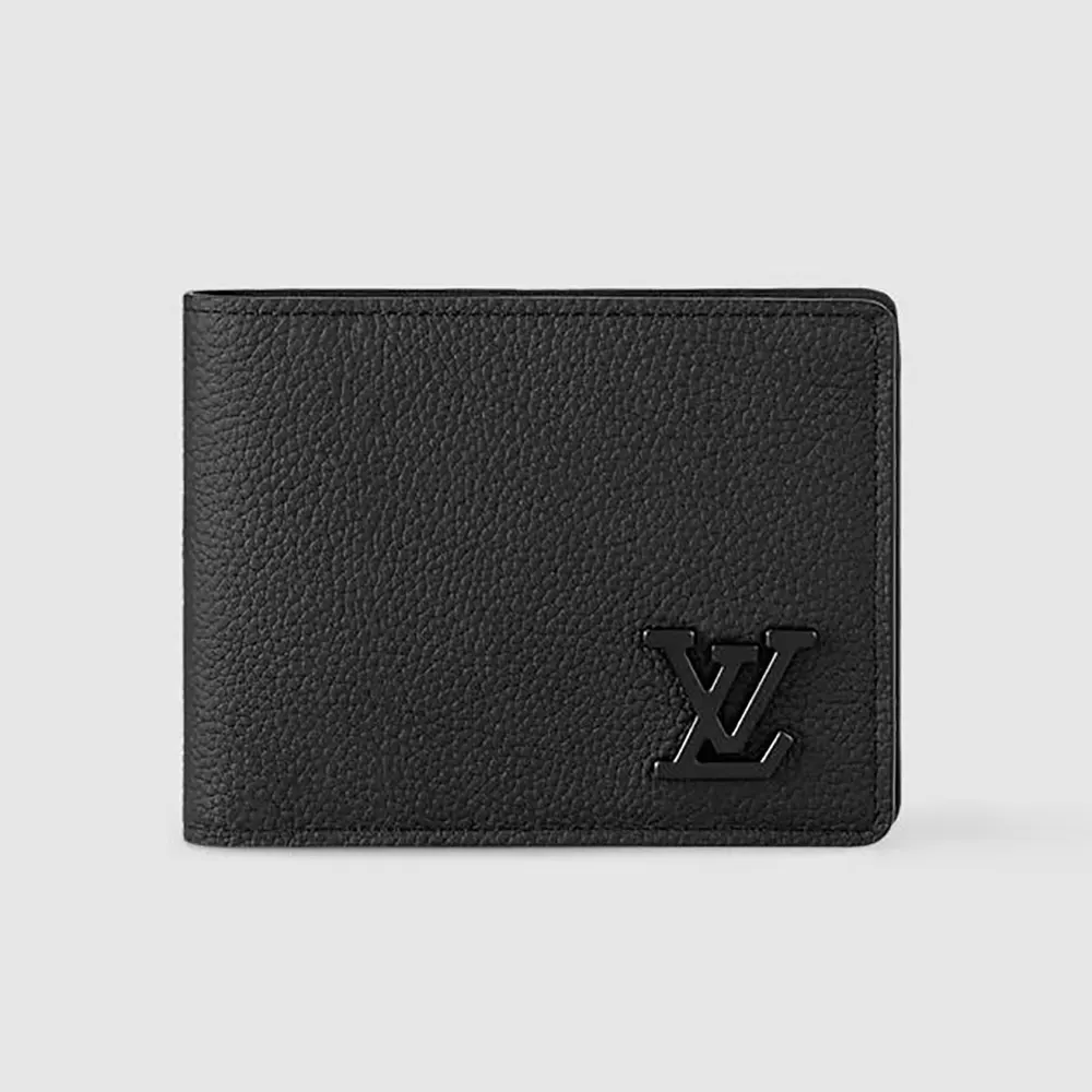 Louis Vuitton LV Unisex Multiple Wallet Black Grained Calf Leather M69829