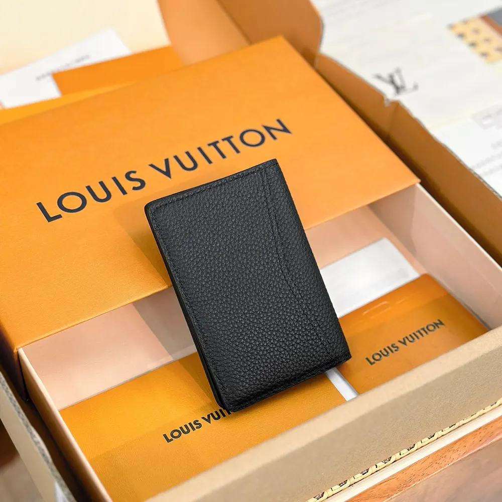 Louis Vuitton LV Unisex Pocket Organizer Cowhide Leather-Black M69979