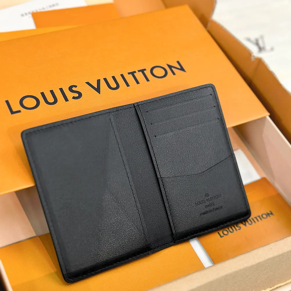 Louis Vuitton LV Unisex Pocket Organizer Cowhide Leather-Black M69979