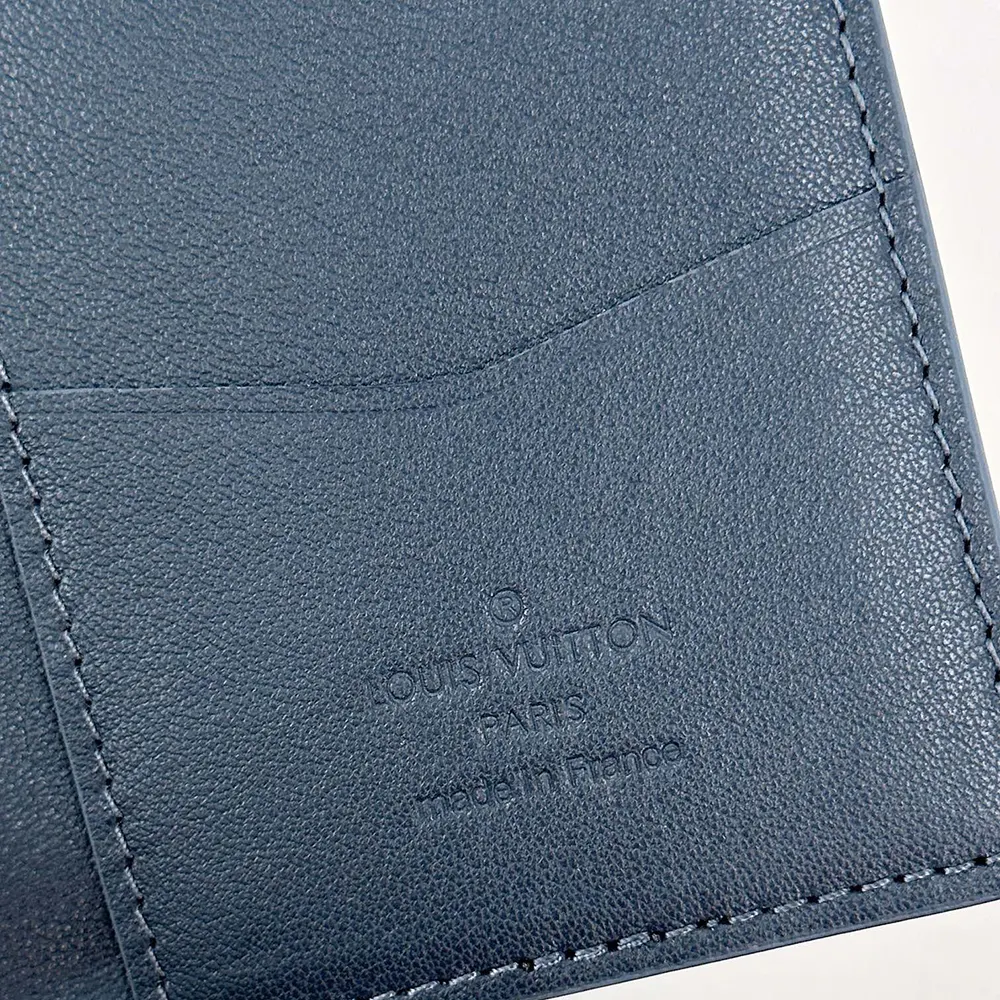 Louis Vuitton LV Unisex Pocket Organizer Cowhide Leather-Navy M82806