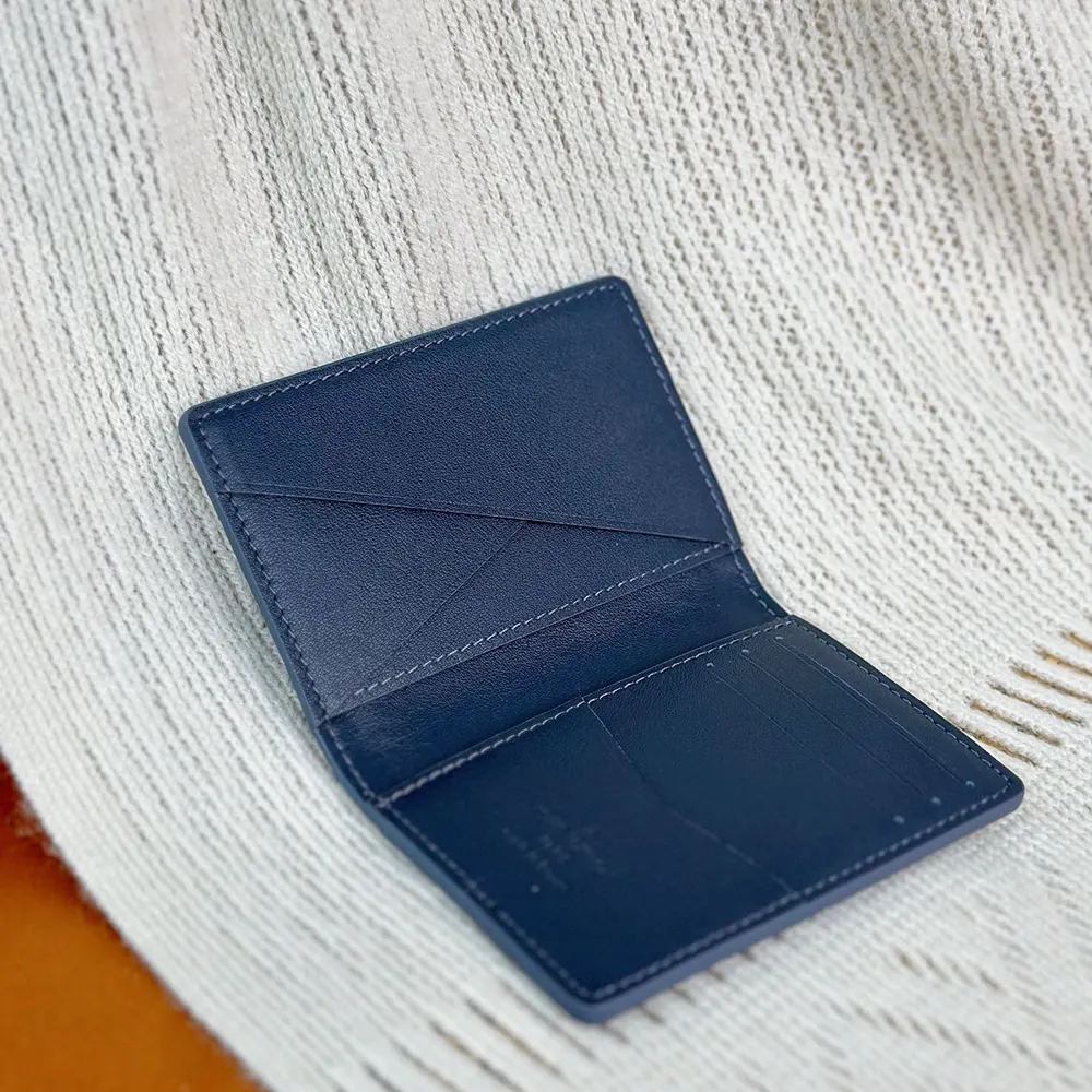 Louis Vuitton LV Unisex Pocket Organizer Cowhide Leather-Navy M82806