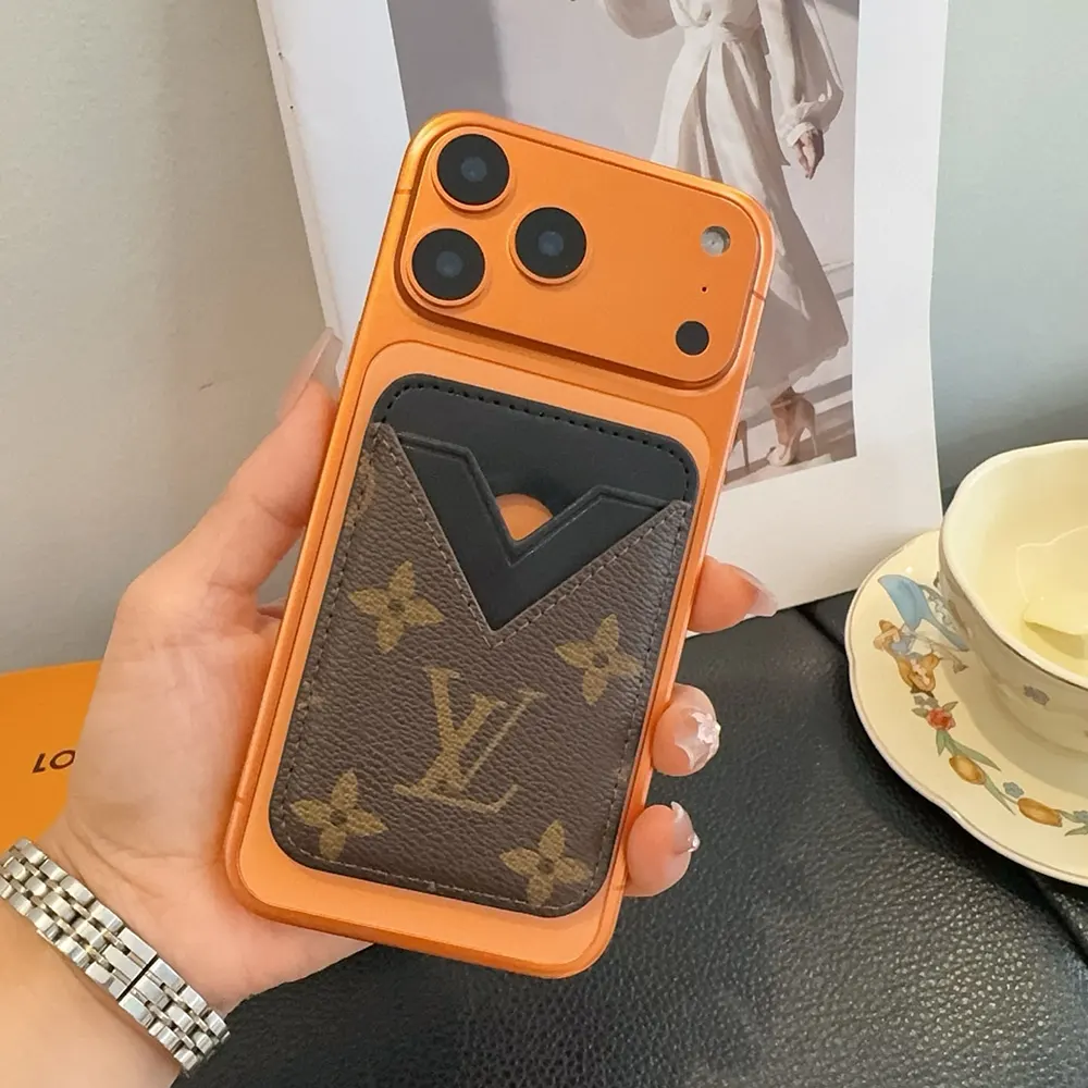 Louis Vuitton LV Unisex Porte-Cartes Magnet Monogram Macassar Coated Canvas-Black M13185