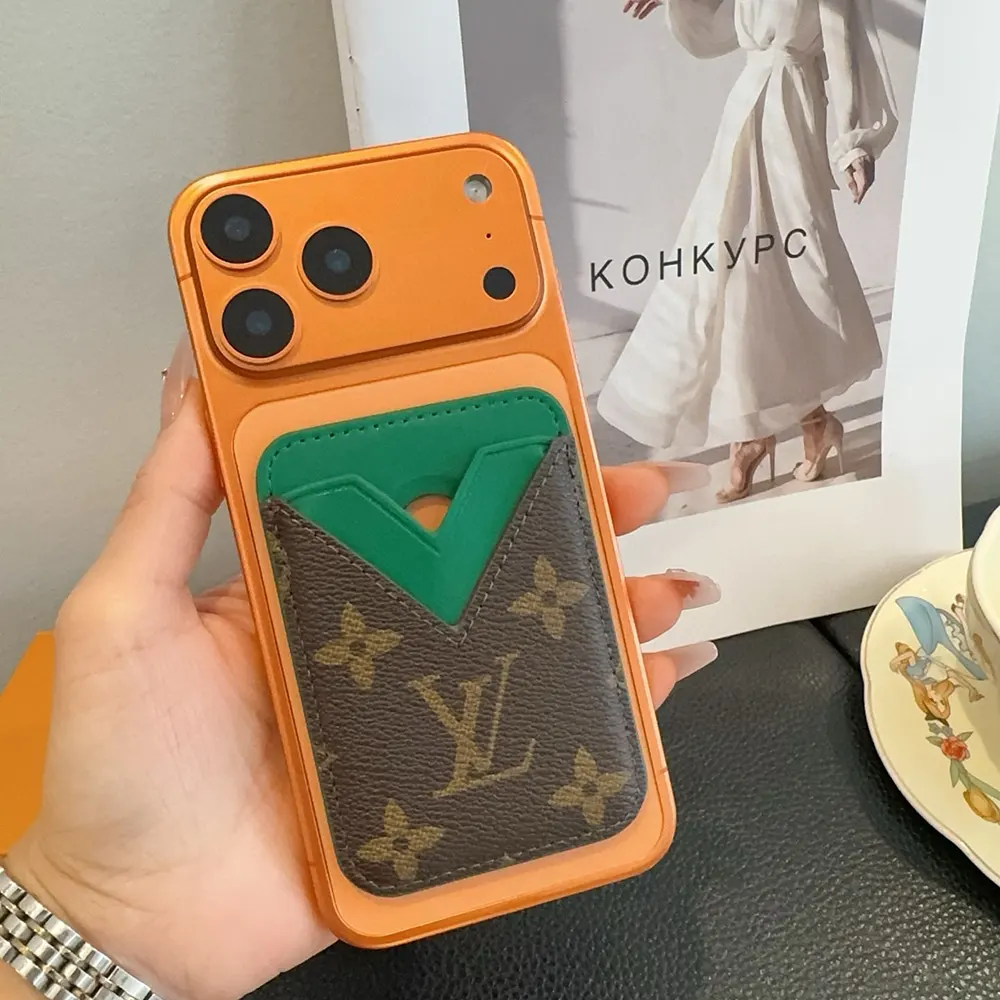 Louis Vuitton LV Unisex Porte-Cartes Magnet Monogram Macassar Coated Canvas-Green M12855