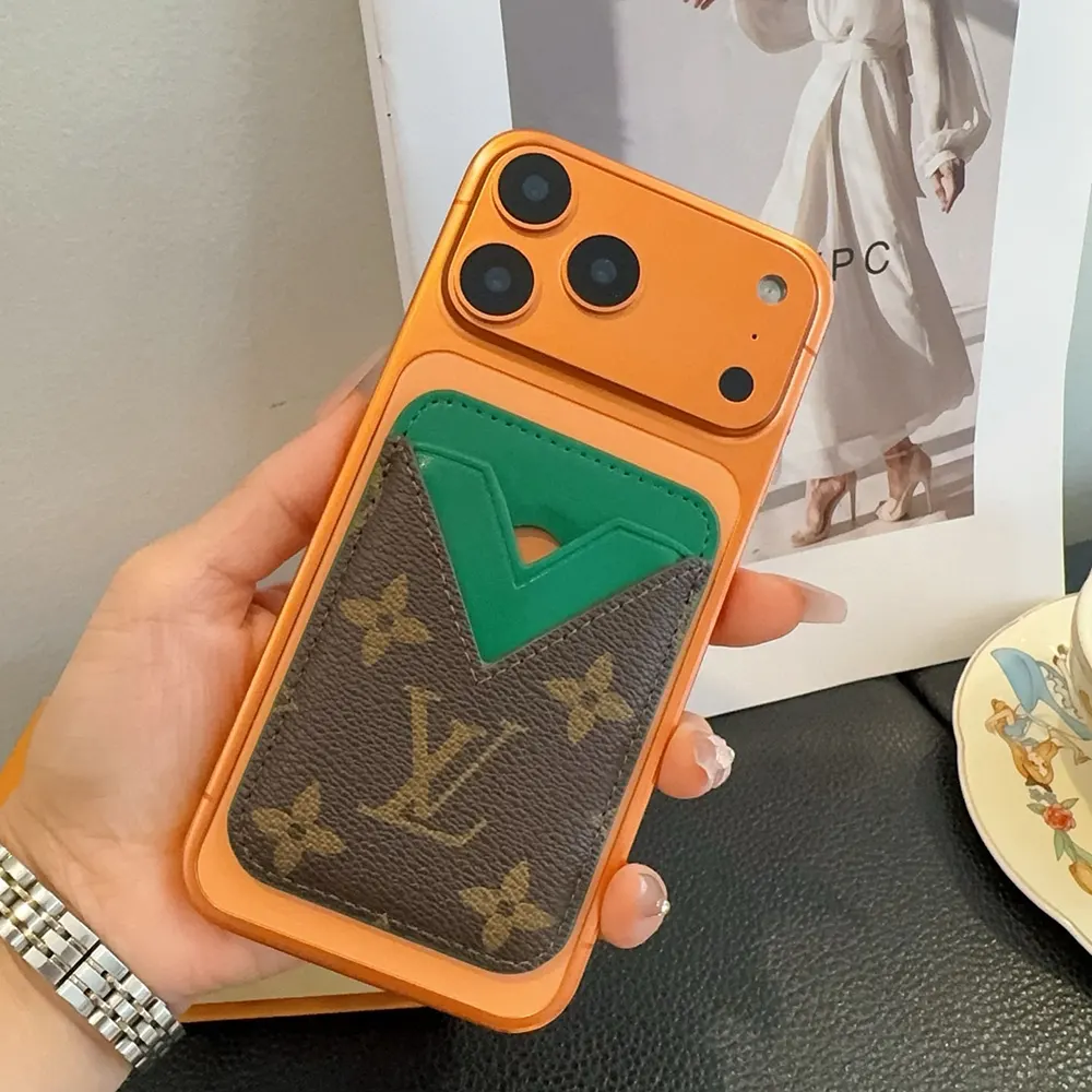 Louis Vuitton LV Unisex Porte-Cartes Magnet Monogram Macassar Coated Canvas-Green M12855