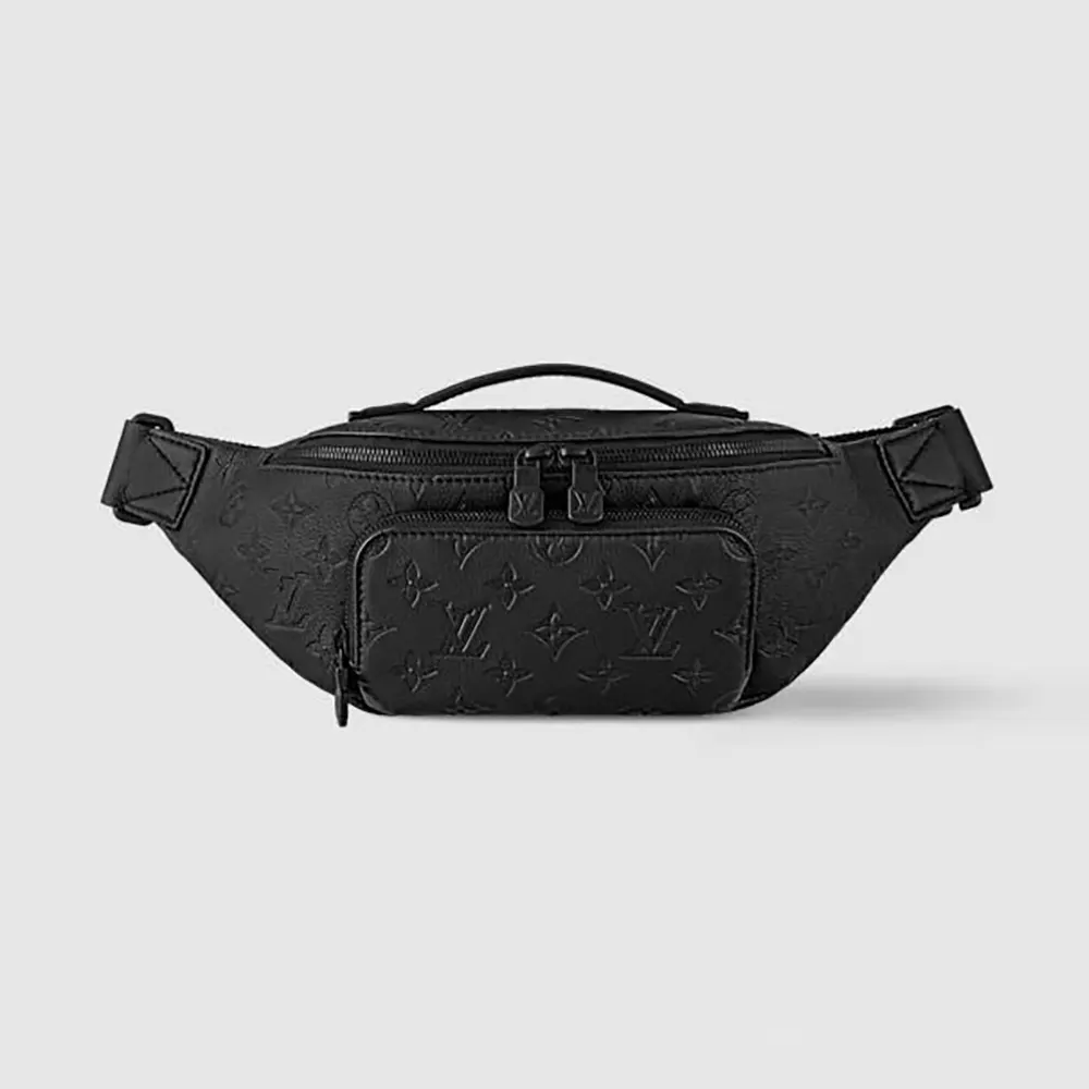 Louis Vuitton LV Unisex Rush Bumbag Black Monogram Shadow Calfskin Leather M47058