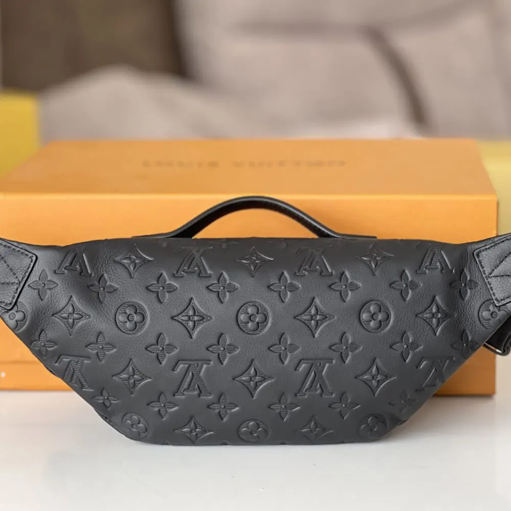 Louis Vuitton LV Unisex Rush Bumbag Black Monogram Shadow Calfskin Leather M47058