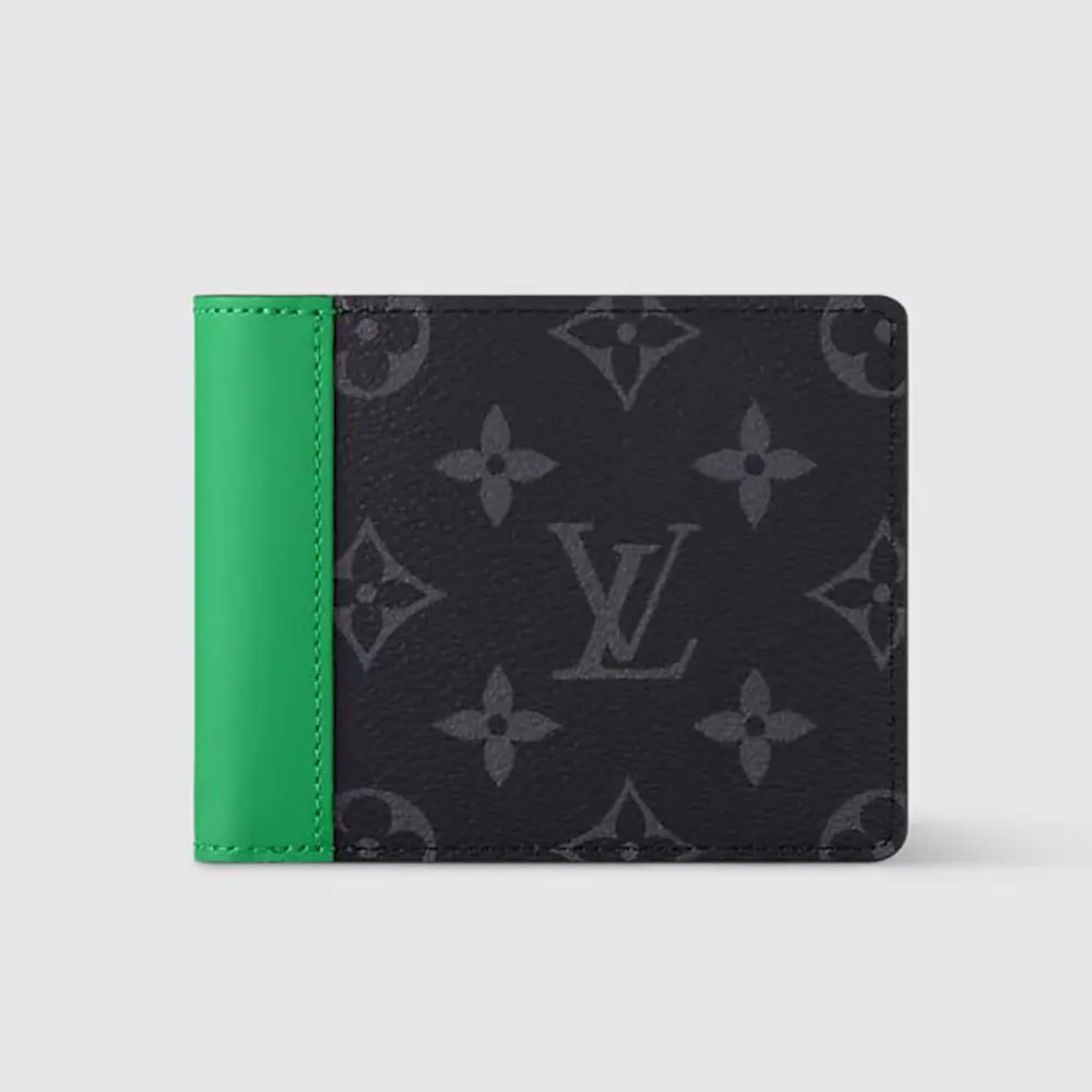Louis Vuitton LV Unisex Slender Wallet Monogram Eclipse Coated Canvas-Green M25849
