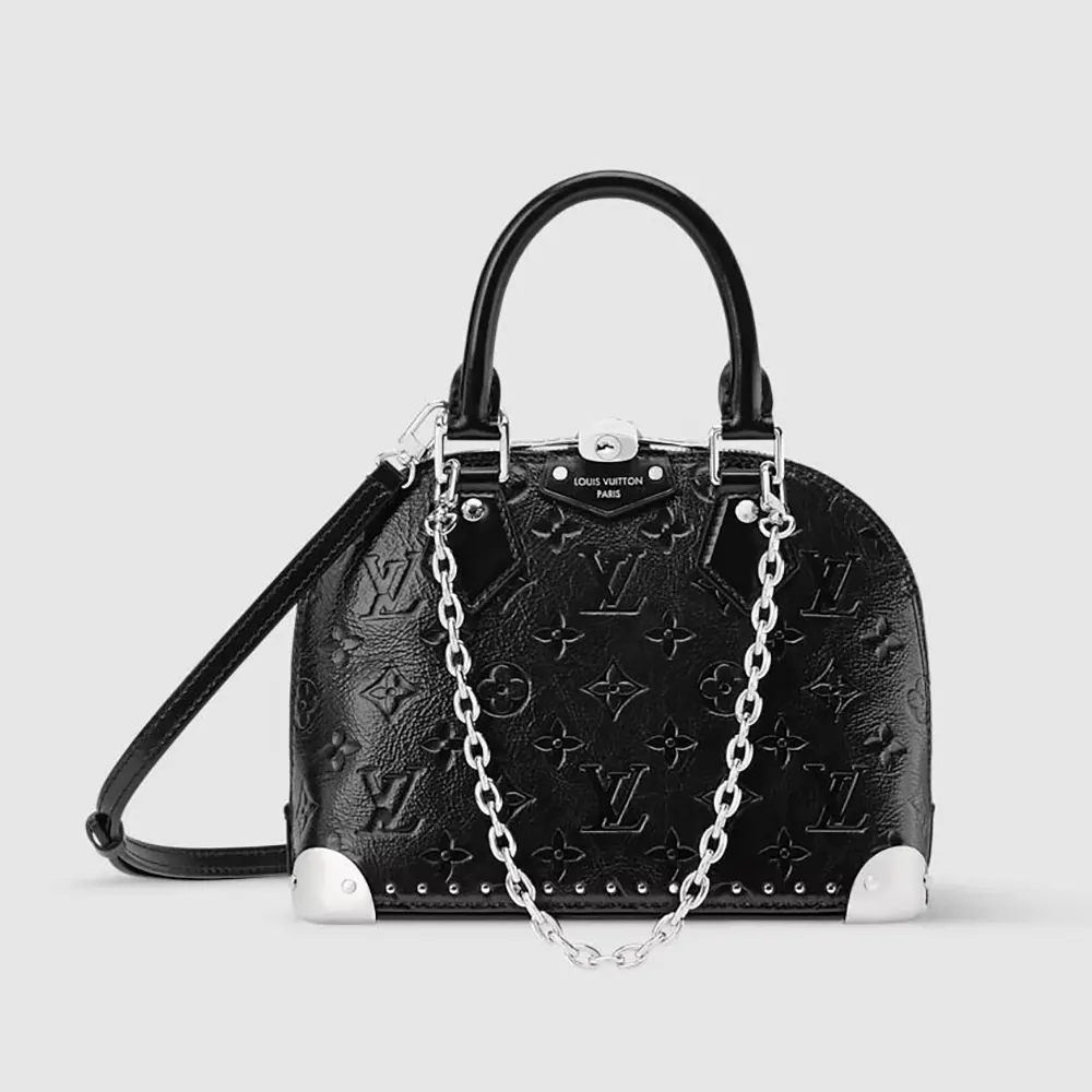 Louis Vuitton LV Women Alma Trunk BB Calfskin Leather-Black M27812