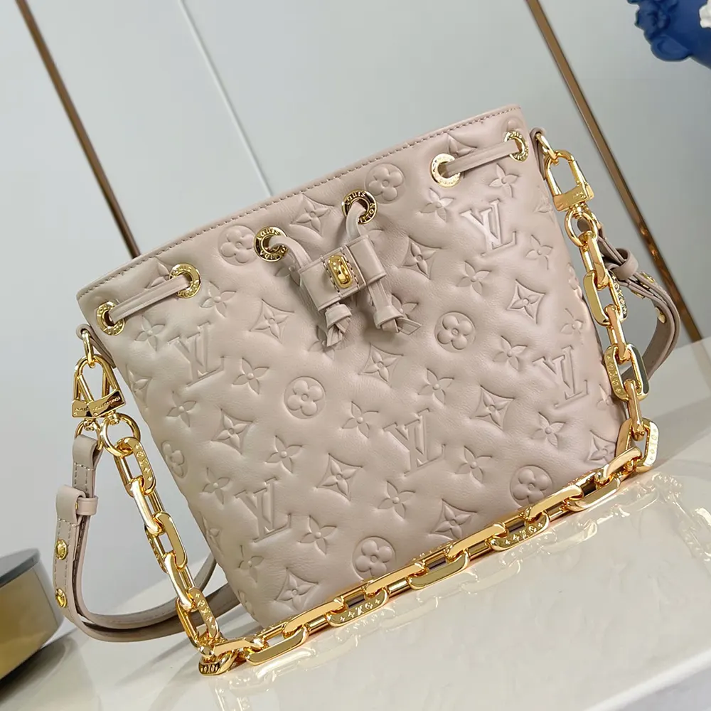 Louis Vuitton LV Women Coussin Bucket Lamb Leather-Beige M26530