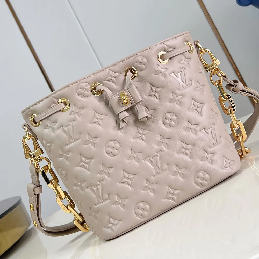 Louis Vuitton LV Women Coussin Bucket Lamb Leather-Beige M26530