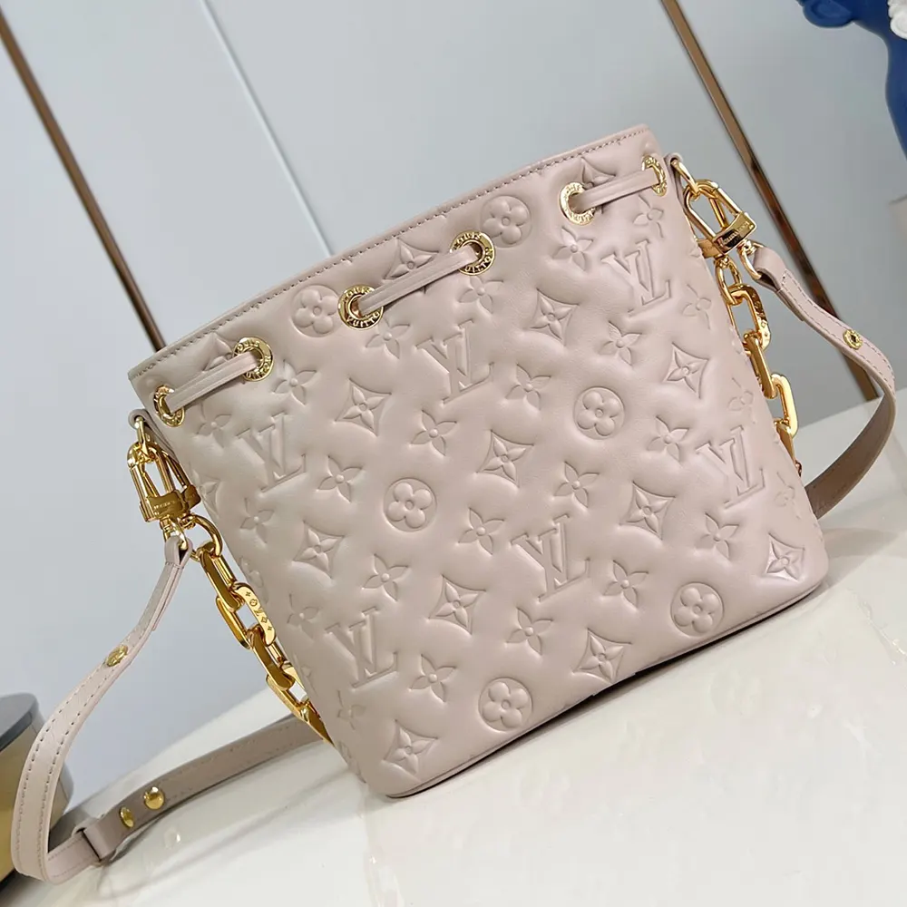 Louis Vuitton LV Women Coussin Bucket Lamb Leather-Beige M26530