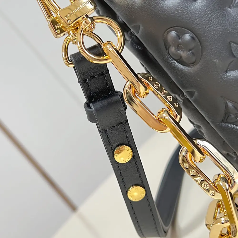 Louis Vuitton LV Women Coussin Bucket Lamb Leather-Black M26216