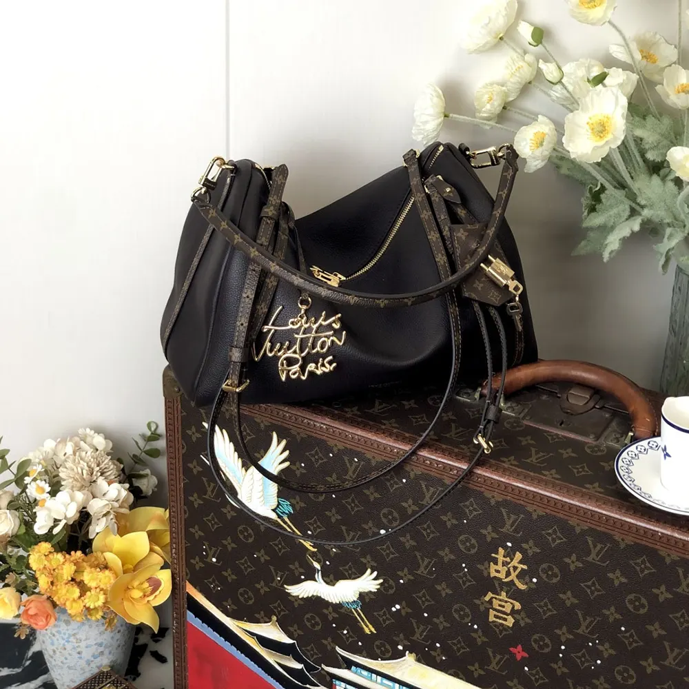 Louis Vuitton LV Women Express MM Calfskin Leather-Black M26397