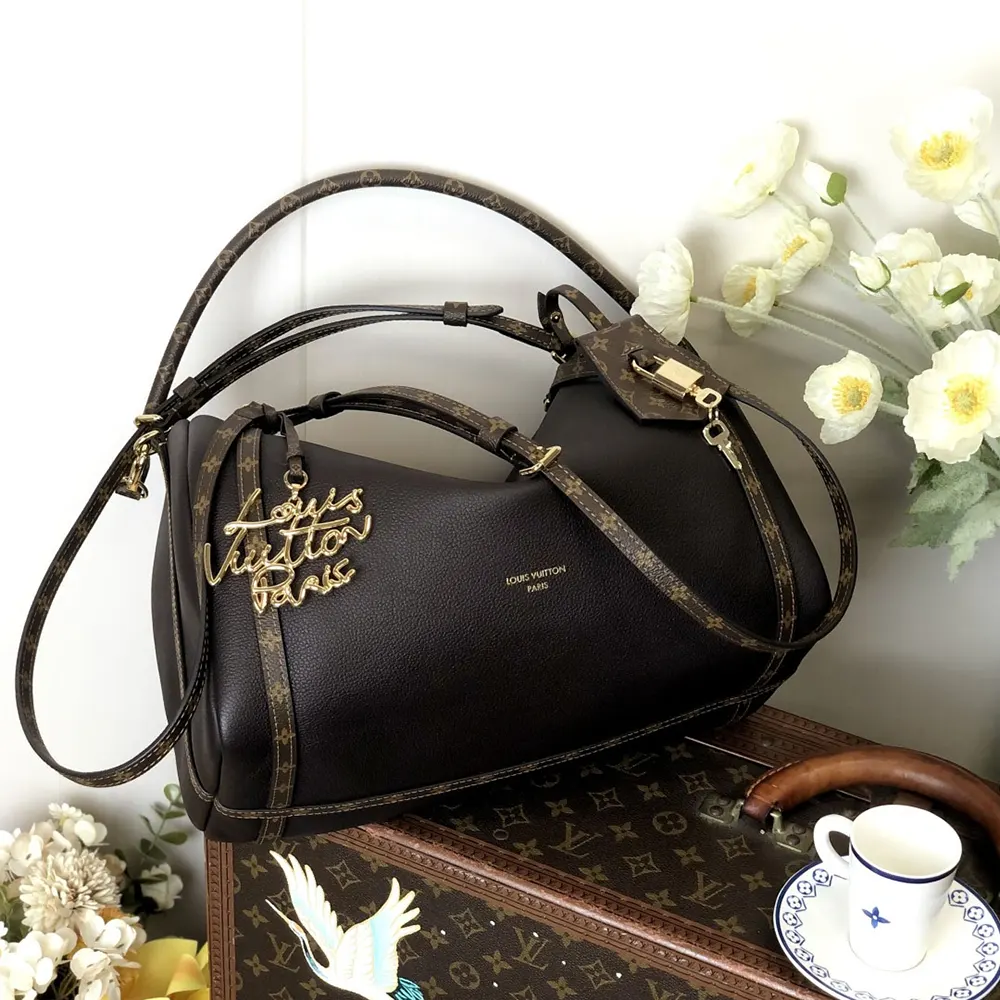 Louis Vuitton LV Women Express MM Calfskin Leather-Black M26397