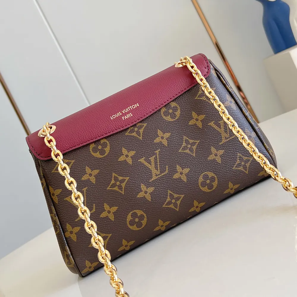 Louis Vuitton LV Women Saint Germain BB Leather and Coated Canvas-Maroon M27067