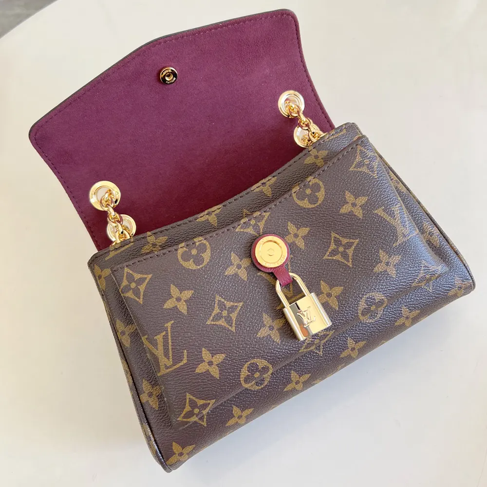 Louis Vuitton LV Women Saint Germain BB Leather and Coated Canvas-Maroon M27067