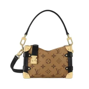 Louis Vuitton LV Women Side Trunk PM Monogram Coated Canvas Cowhide Leather
