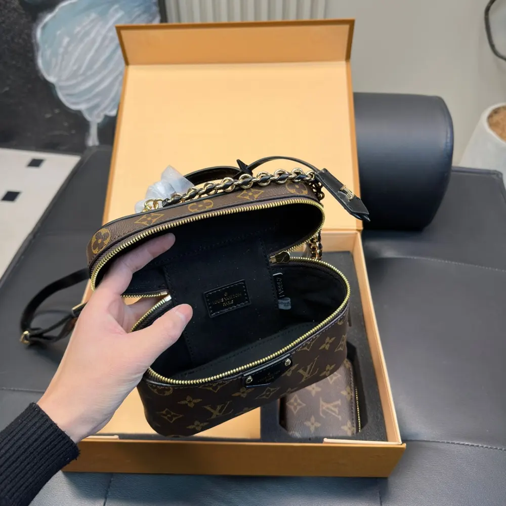 Louis Vuitton LV Women Vanity Chain Pouch Monogram Coated Canvas M47125