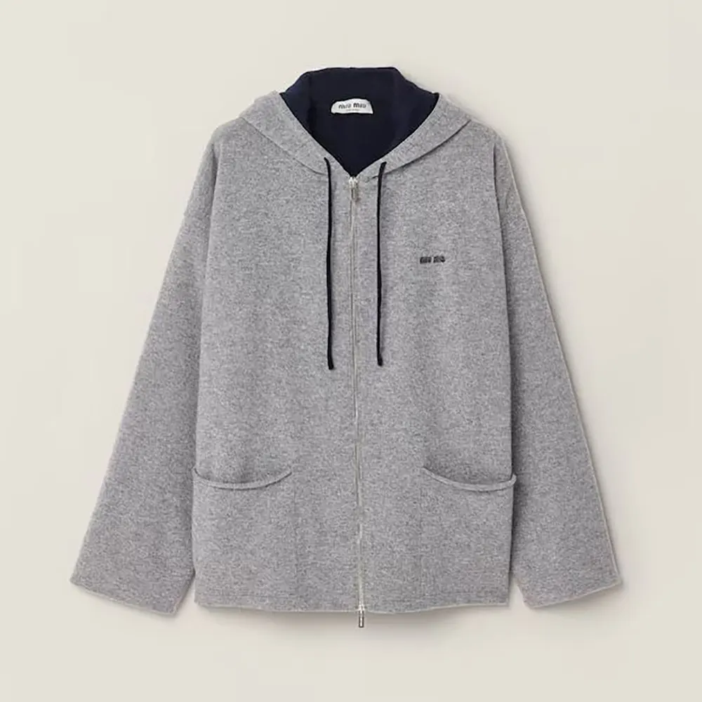 Miu Miu Women Cashmere Cardigan Hoodie MMF00T