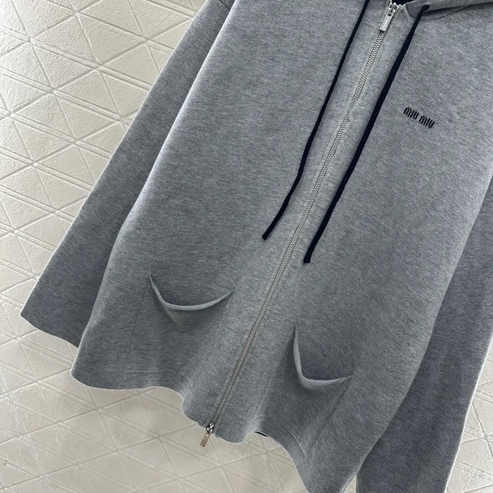 Miu Miu Women Cashmere Cardigan Hoodie MMF00T