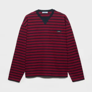 Prada Women Long-Sleeved Striped Jersey T-Shirt 3468918V8