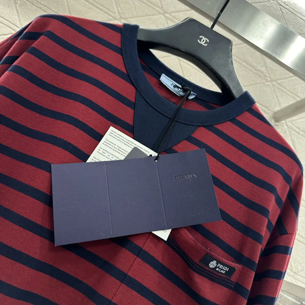 Prada Women Long-Sleeved Striped Jersey T-Shirt 3468918V8
