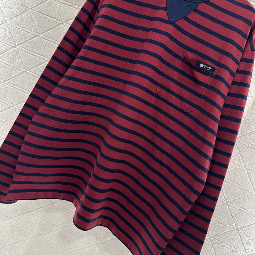 Prada Women Long-Sleeved Striped Jersey T-Shirt 3468918V8
