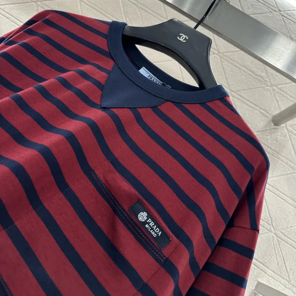 Prada Women Long-Sleeved Striped Jersey T-Shirt 3468918V8